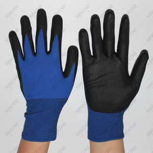 21 Gauge Nylon Seamless Knit Fitness Working Gloves with Micro Foam Nitrile Coated for Super Flexible