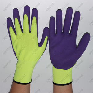 Nylon/ Polyester Liner Latex Palm Coated Sandy Finish Work Gloves