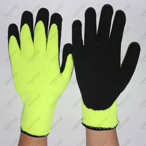7 Gauge Acrylic Terry Knitted Winter Cold Resistant Latex Sandy Finish Safety Glove