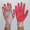 13 Gauge Colorful Printing Polyester Liner Latex Palm Coated Foam Finish Work Gloves