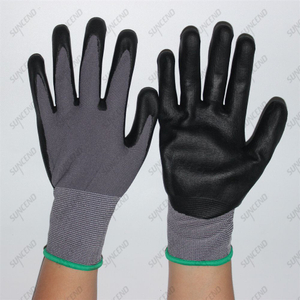 Nylon/ Polyester Liner Foam Nitrile Palm Coated Work Gloves